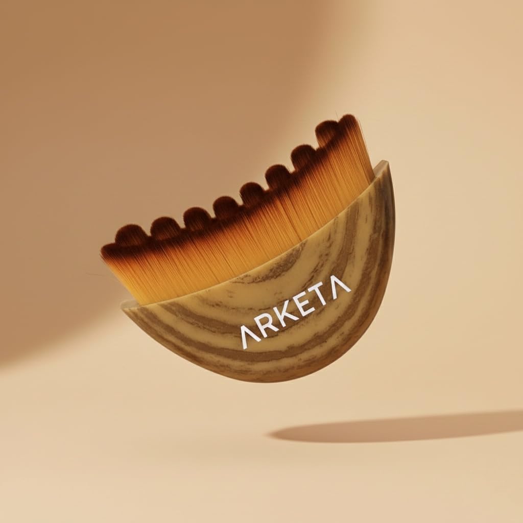 Arketa Face Lymphatic Drainage Brush | De-Puffing Gua Sha Facial Massage Tool for Jawline, Cheeks & Neck | Sculpting, Body Contouring & Lifted skin