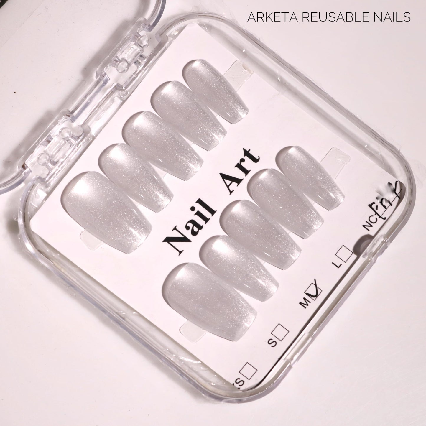 Arketa Cosmetics Premium Reusable Press-On Nails With Application Kit - Effortless Elegance, Redefined