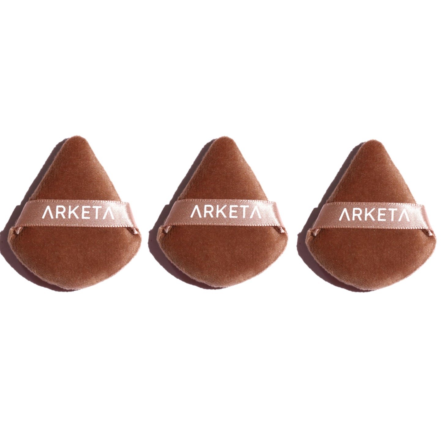 Arketa Cosmetics Brown Powder Puffs, Set of 3