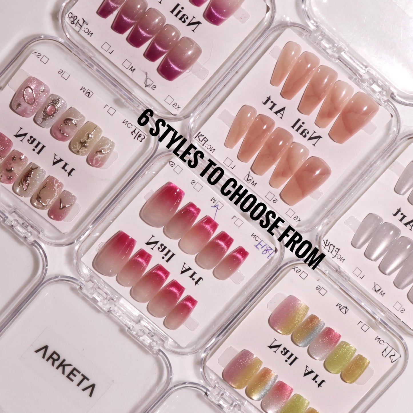 Arketa Cosmetics Premium Reusable Press-On Nails With Application Kit - Effortless Elegance, Redefined