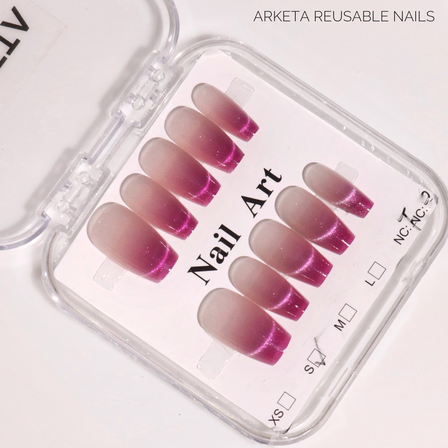 Arketa Cosmetics Premium Reusable Press-On Nails With Application Kit - Effortless Elegance, Redefined