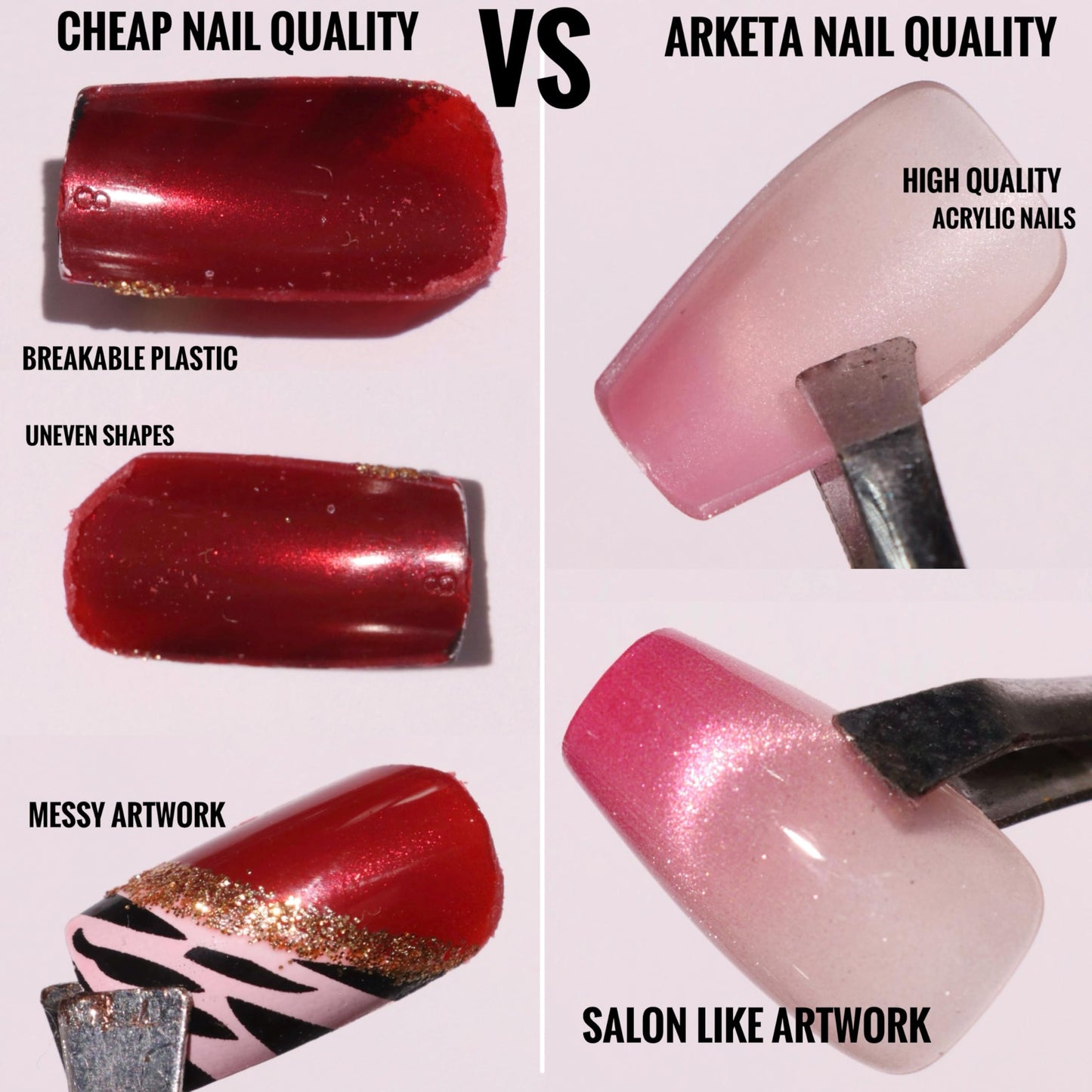 Arketa Cosmetics Premium Reusable Press-On Nails With Application Kit - Effortless Elegance, Redefined
