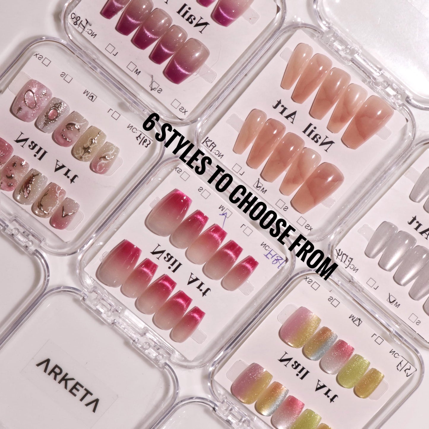 Arketa Cosmetics Premium Reusable Press-On Nails With Application Kit - Effortless Elegance, Redefined