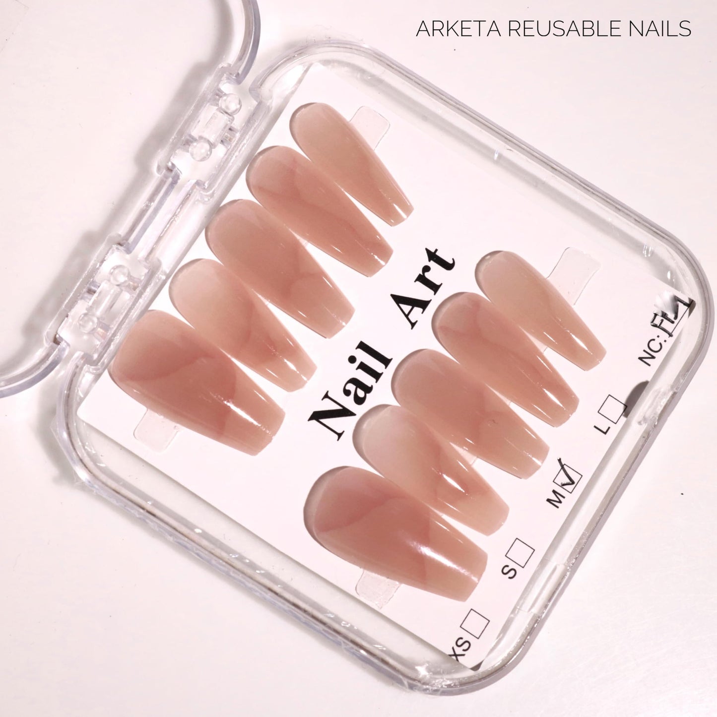 Arketa Cosmetics Premium Reusable Press-On Nails With Application Kit - Effortless Elegance, Redefined