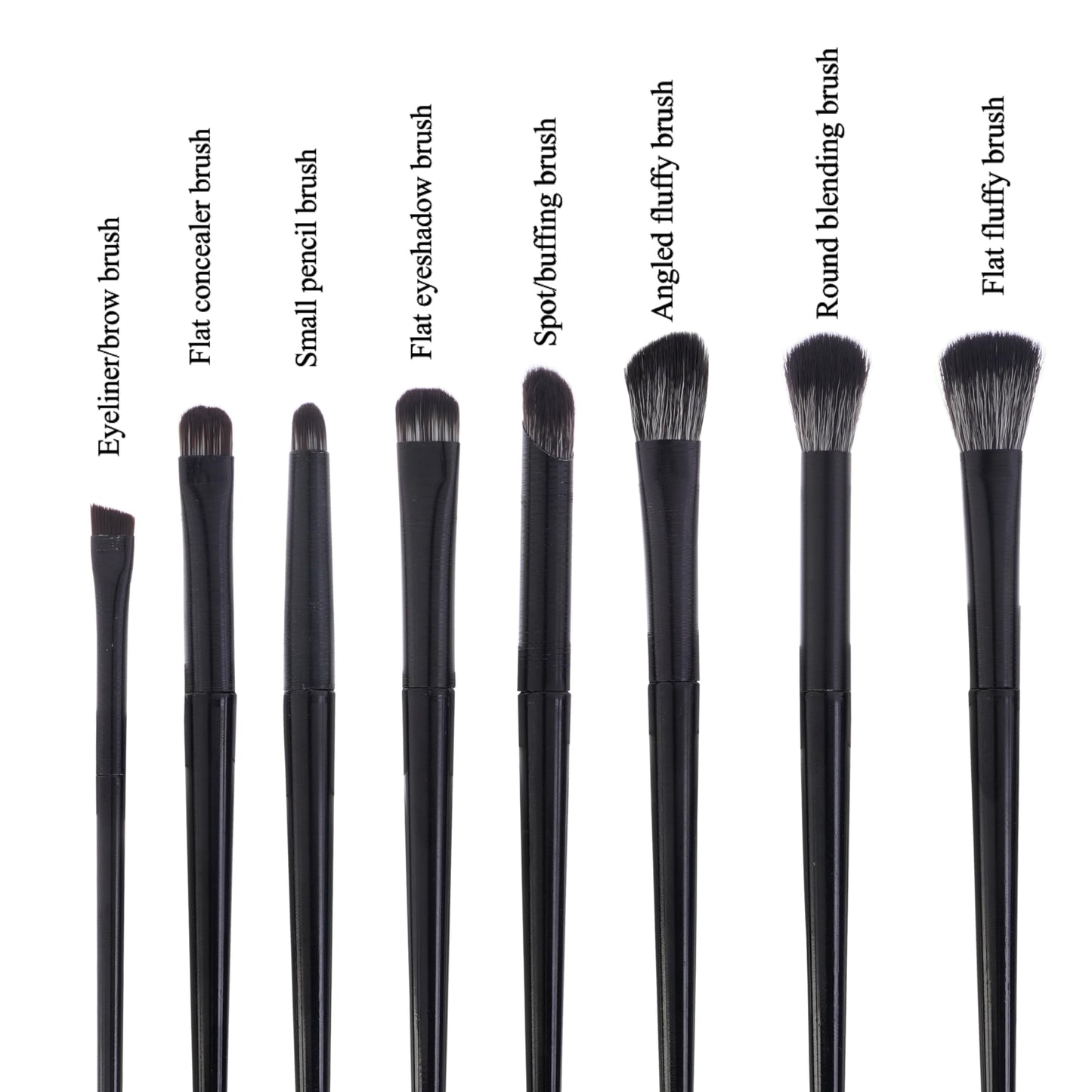 Arketa Cosmetics Eye Makeup Brush Set, 8 Pcs, Black
