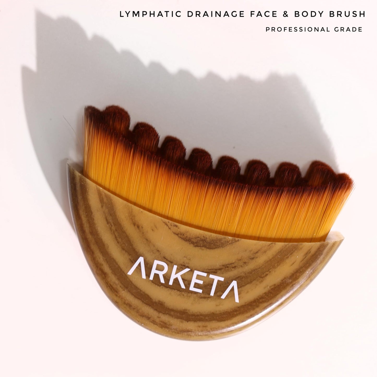 Arketa Face Lymphatic Drainage Brush | De-Puffing Gua Sha Facial Massage Tool for Jawline, Cheeks & Neck | Sculpting, Body Contouring & Lifted skin