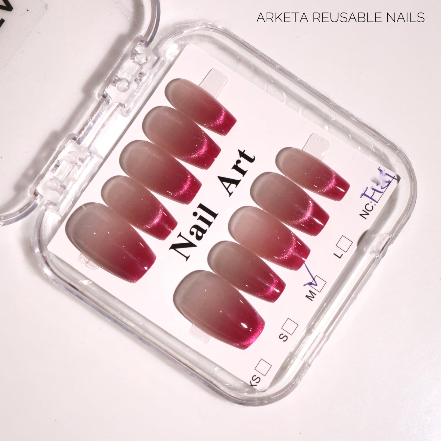 Arketa Cosmetics Premium Reusable Press-On Nails With Application Kit - Effortless Elegance, Redefined